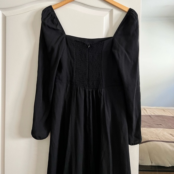 Reformation 8 Sigmund Long Sleeve Midi Dress Leg Slit - Picture 10 of 13